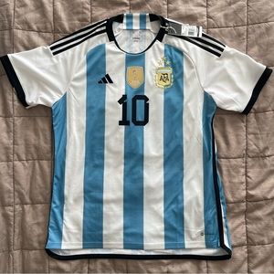 Adidas Lionel Messi Argentina  FIFA 2022 Home Jersey 3 stars size xl BRAND NEW